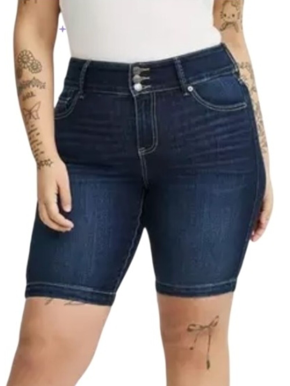 Torrid 11" Jegging Bermuda High Rise Short Denim Super Soft Stretch 18 NWT